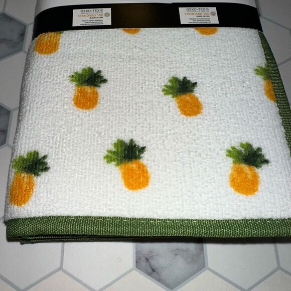 KitchenAid Pineapple Pattern Reversible Dish Drying Mats Pack of 2 NWT - Picture 5 of 5